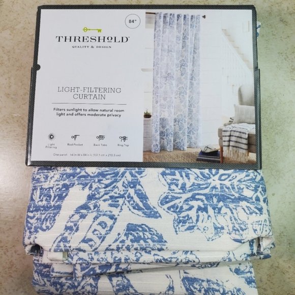 Threshold Accents Charade Floral Light Filtering Curtain Panel Blue Threshold Poshmark
